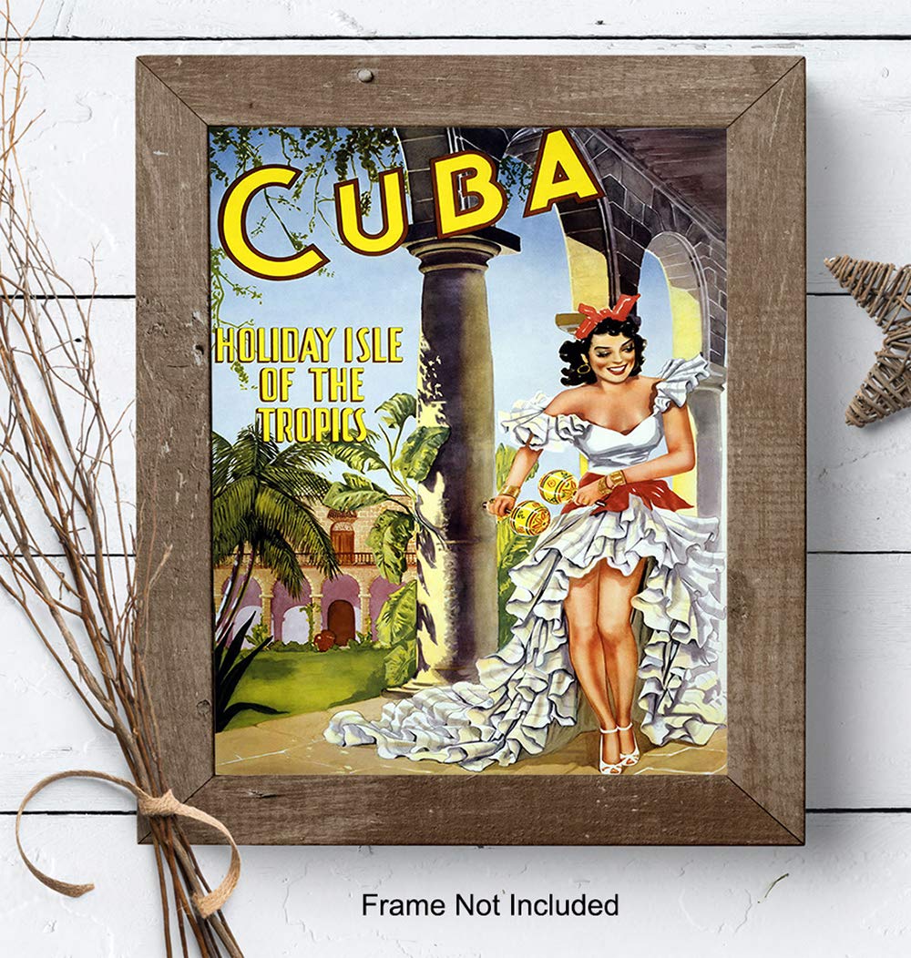 Cuba Travel Poster Vintage Wall Art Print - 8x10 Unframed Photo - Makes a Great Gift - Chic Home Decor