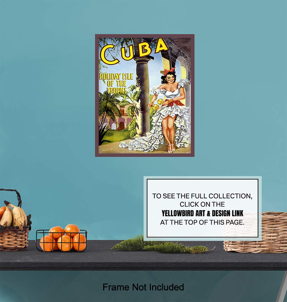 Cuba Travel Poster Vintage Wall Art Print - 8x10 Unframed Photo - Makes a Great Gift - Chic Home Decor