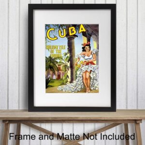 Cuba Travel Poster Vintage Wall Art Print - 8x10 Unframed Photo - Makes a Great Gift - Chic Home Decor