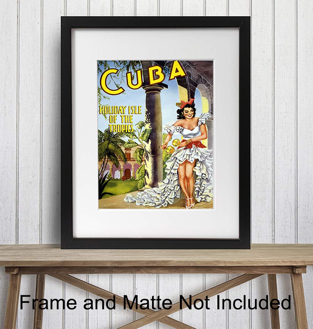 Cuba Travel Poster Vintage Wall Art Print - 8x10 Unframed Photo - Makes a Great Gift - Chic Home Decor