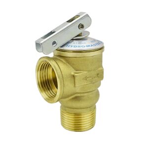 HYDRO MASTER Tankless Water Heater Service Valve Kit with Pressure Relief Valve 3/4-Inch IPS Isolator Clean Brass