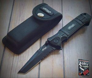 new 1pc walther"blacktactanto" linerlock folding sharp blade knife w/pocket clip - 9" overall for home camping hunting rescue by protactical"us
