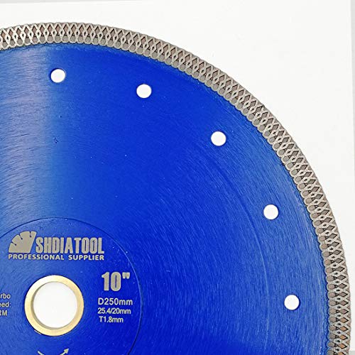 SHDIATOOL 10 Inch Diamond Saw Blade Cutting Disc for Porcelain Tile Ceramic Granite Marble Brick