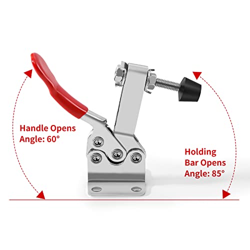 5pack Hold Down Toggle Clamps Woodworking,201B Clamps for Woodworking,Vertical Clamp,Cam Clamp Quick Release Toggle Clamp for CNC Hold Down Clamps,200Lbs Heavy Duty Toggle Clamp for T Track Cam Action