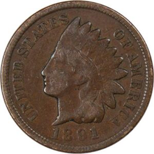 1891 indian head cent bronze penny 1c coin collectible