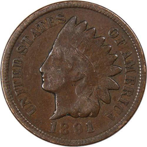 1891 Indian Head Cent Bronze Penny 1c Coin Collectible
