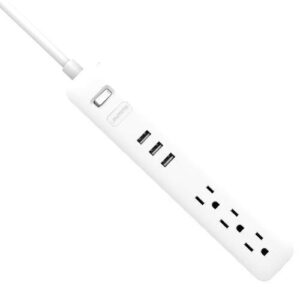 WYZE Surge Protector, 3 USB Ports, 3-Outlets, 15A Overload Protection, 4ft Power Cord, Work from Home, UL and FCC Certified, White