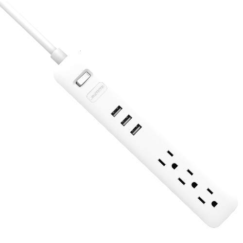 WYZE Surge Protector, 3 USB Ports, 3-Outlets, 15A Overload Protection, 4ft Power Cord, Work from Home, UL and FCC Certified, White