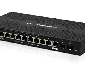 Ubiquiti Networks 12-Port EdgeRouter 12 Advanced Network Router with 10x Gigabit RJ45 Routing Ports 2X Gigabit SFP Ports .with Rackmount Bracket to Mount EdgeMAX Products in Standard 19" Racks.Bundle