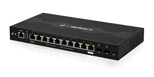 Ubiquiti Networks 12-Port EdgeRouter 12 Advanced Network Router with 10x Gigabit RJ45 Routing Ports 2X Gigabit SFP Ports .with Rackmount Bracket to Mount EdgeMAX Products in Standard 19" Racks.Bundle