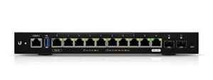 ubiquiti networks 12-port edgerouter 12 advanced network router with 10x gigabit rj45 routing ports 2x gigabit sfp ports .with rackmount bracket to mount edgemax products in standard 19" racks.bundle