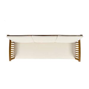 Christopher Knight Home Breenda Outdoor Acacia Wood Sofa with Cushions, Teak Finish, Cream