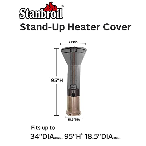 Stanbroil Patio Heater Cover, Full Coverage Outdoor Heater Cover with Zipper and Drawstring for Standing Patio Heater (95'' H x 34" D x 18-1/2" Base)