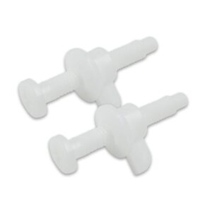 toilet seat parts including screw and nut for top mount toilet seat hinges, white plastic