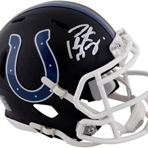 Peyton Manning Indianapolis Colts Autographed Riddell Black Matte Alternate Speed Mini Helmet - Autographed NFL Mini Helmets