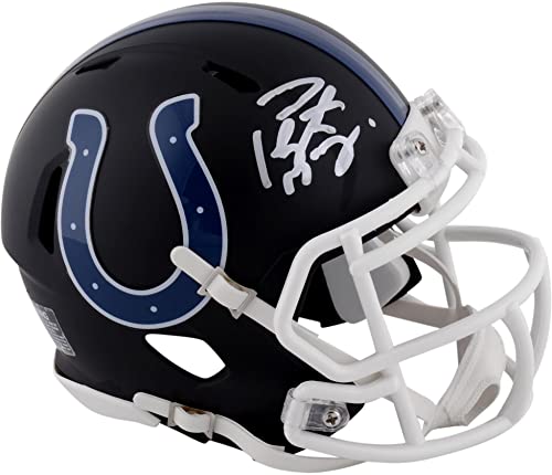 Peyton Manning Indianapolis Colts Autographed Riddell Black Matte Alternate Speed Mini Helmet - Autographed NFL Mini Helmets