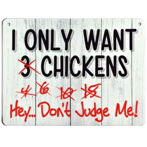 bigtime signs i only want chickens 9" x12'' pvc chicken decor sign - christmas chicken yard decorations chicken toys | chicken coop accessories for chicken feeder - chicken gifts for chicken lovers