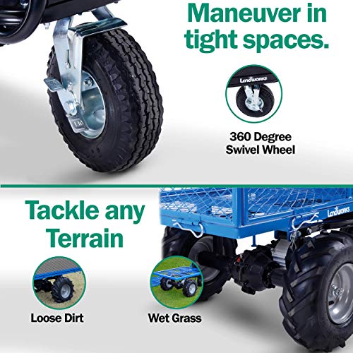 Landworks Utility Cart Hand Truck Power Wagon Super Duty Electric 500W Battery Driven Max 500Lbs Load and 1000Lbs Towing