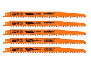 horusdy 9-inch wood pruning reciprocating saw blades, 5 pack, 5tpi saw blades