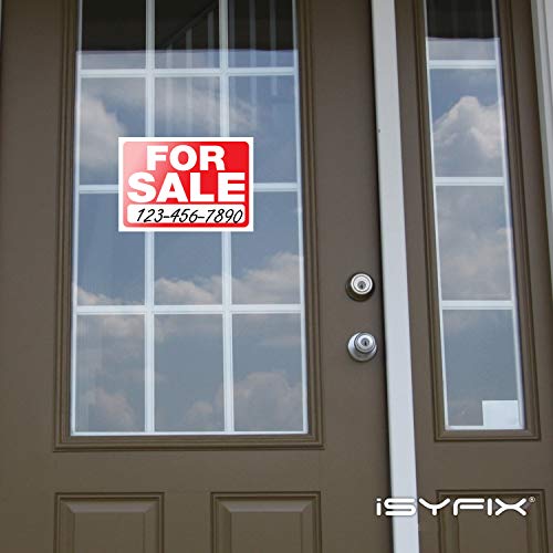 iSYFIX For Sale Signs Stickers – 2 Pack 10x7 Inch – Premium Self-Adhesive Vinyl, Decal, Indoor & Outdoor Red