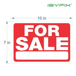 iSYFIX For Sale Signs Stickers – 2 Pack 10x7 Inch – Premium Self-Adhesive Vinyl, Decal, Indoor & Outdoor Red