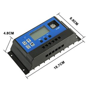 60A Solar Charge Controller,Intelligent USB Port Display 12V/24V Auto Charge Regulator