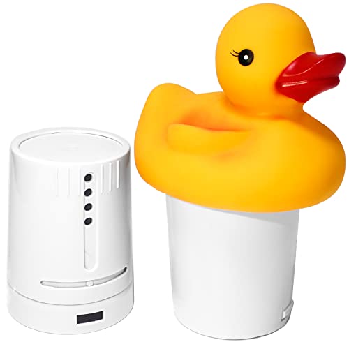 Pool Dispenser Duck Design Ajustable as a Spa Chlorinator Large Capacity Floating Chlorine Dispenser Duck for Indoor & Outdoor Swimm Yellow