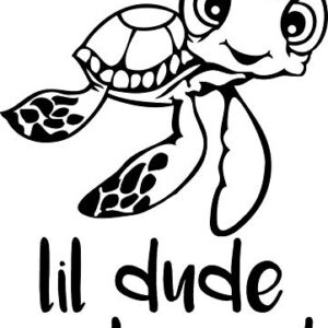 Lil Dude (or Dudette) on Board Turtle Vinyl Decal Sticker