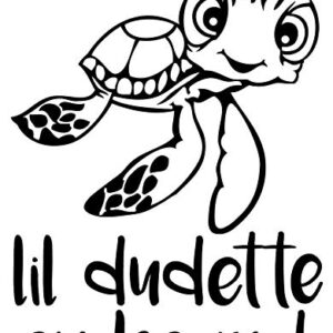 Lil Dude (or Dudette) on Board Turtle Vinyl Decal Sticker