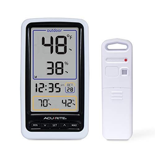 AcuRite 01136M Wireless Thermometer with Indoor/Outdoor Temperature and Humidity, White