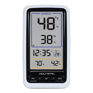 AcuRite 01136M Wireless Thermometer with Indoor/Outdoor Temperature and Humidity, White