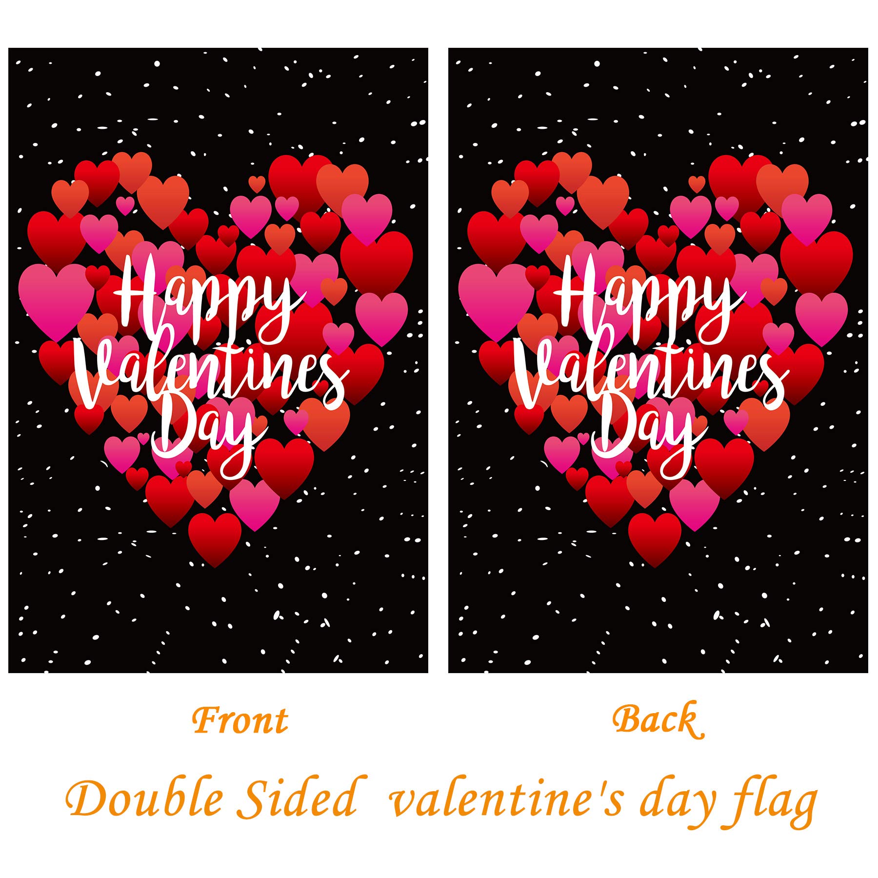 Akeydeco Valentine's Day Flag,12x18 Inch Valentine's Heart Garden Flag Double Sided Printing 2 Layer Burlap Valentine Flags for Your Valentine's Day Decoration