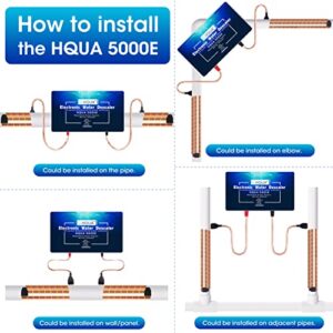 HQUA 5000E Electronic Water Descaler, Alternative Water Softener, Salt Free, Limescale and Rust Removal and Prevention