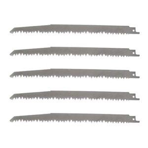 9" stainless steel reciprocating saw blades for food cutting - 5tpi big teeth stainless steel reciprocating saw blades multi cutting for frozen meat, beef, turkey, bone, wood, pruning (5 pack)