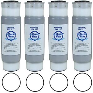 kleenwater filters compatible with aqua-pure ap117, activated carbon replacement cartridges for chlorine chemical sediment filtration, multi pack of 4 with o-rings (4)