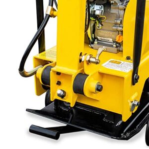 Stark USA 6.5hp Reversible Plate Compactor Gas-Powered 196cc 4950lbs Force 26 x 15 inch Plate Concrete Tamper Machine Paver