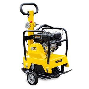 Stark USA 6.5hp Reversible Plate Compactor Gas-Powered 196cc 4950lbs Force 26 x 15 inch Plate Concrete Tamper Machine Paver