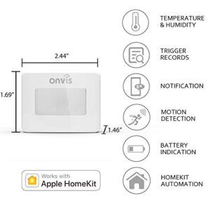 ONVIS Smart Motion Sensor Wireless PIR Detector Works with Apple HomeKit Hygrometer Thermometer Temperature Humidity Gauge Siri Enabled Bluetooth Remote Trigger for iPhone iPad