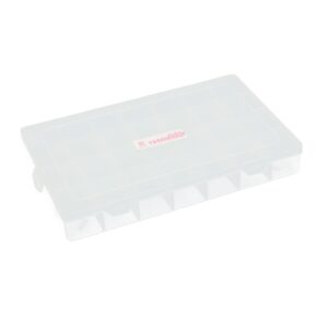 IIVVERR Clear Plastic Detachable 28 Grid Screws Electronic Parts Rectangular Storage Box (Caja de almacenamiento rectangular de piezas electrÃnicas desmontable de 28 tornillos de rejilla de plástico