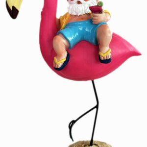 Funny Guy Mugs Garden Gnome Statue - Gnome and A Flamingo - Indoor/Outdoor Garden Gnome Sculpture for Patio, Yard or Lawn