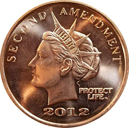 Jig Pro Shop Second Amendment Liberty Gun Dollar Series 1 oz .999 Pure Copper Round/Challenge Coin (2012 Colt .45 Revolver)