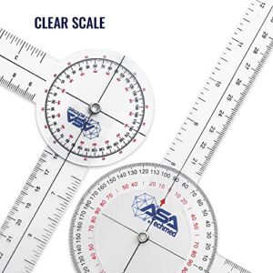 ASA TECHMED 3 Pcs Goniometer Set, 12, 8, 6 Inch Medical Spinal Goniometer Angle Protractor Angle Ruler