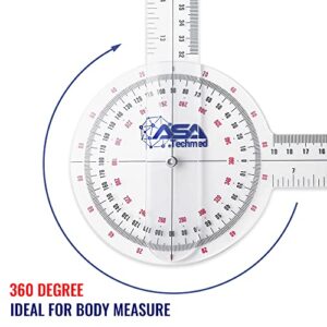 ASA TECHMED 3 Pcs Goniometer Set, 12, 8, 6 Inch Medical Spinal Goniometer Angle Protractor Angle Ruler