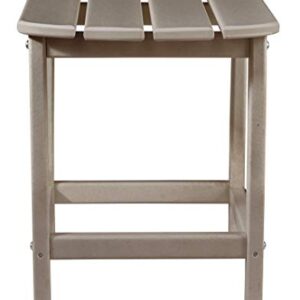 Signature Design by Ashley Sundown Treasure Outdoor Patio HDPE Weather Resistant End Table, Brown