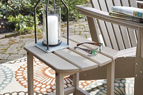 Signature Design by Ashley Sundown Treasure Outdoor Patio HDPE Weather Resistant End Table, Brown