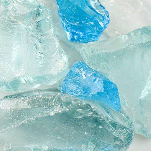 American Specialty (Caribbean Mix) Blue Landscape Glass Glass – Fireplace Glass, Landscaping Glass - 10 lbs, Medium