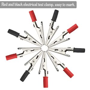 WMYCONGCONG 22 PCS Metal Alligator Clips Electrical Test Clamps with Plastic Hands Red Black Kit