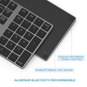 Bluetooth Number Pad, Lekvey Aluminum Rechargeable Wireless Numeric Keypad Slim 34-Keys External Numpad Keyboard Data Entry Compatible for Macbook, MacBook Air/Pro, iMac Windows Laptop Surface Pro etc