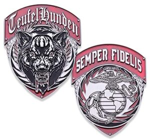 usmc teufel hunden challenge coin - us marine corps military coins - designed by marine corps veterans - officially licensed