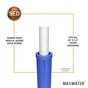 Max Water Slim Blue 5 Micron 20 inch x 2.5 inch Whole House Melt-Blown Polypropylene Sediment Water Filter Replacement Cartridge (Pack of 25)